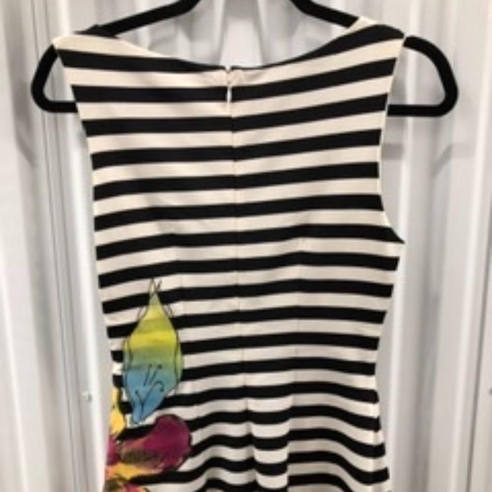 Cache Bodycon Stripy Floral Dress, Size 6 - image 3